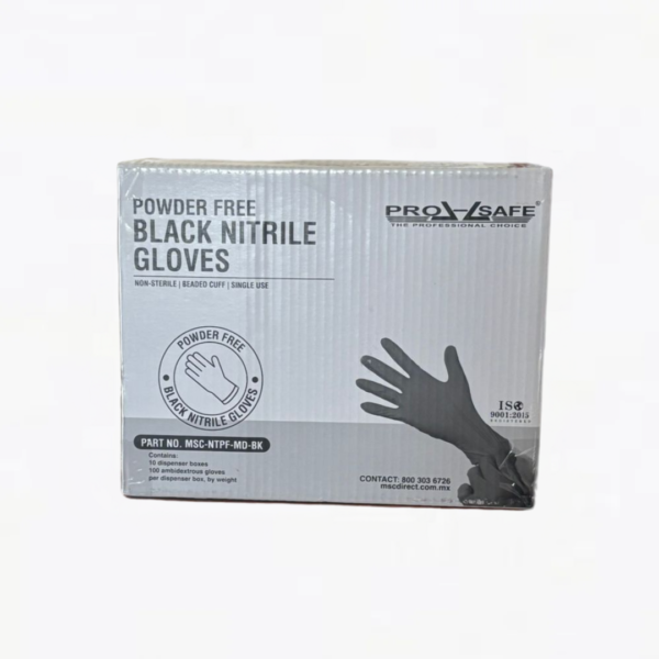 Guantes de nitrilo, color negro, caja con 1,000 guantes