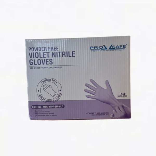 Guantes de nitrilo, color morado, caja con 1,000 guantes