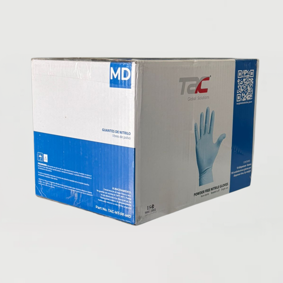 Guantes de nitrilo marca TAC, color azul, caja con 1,000 guantes - Image 2