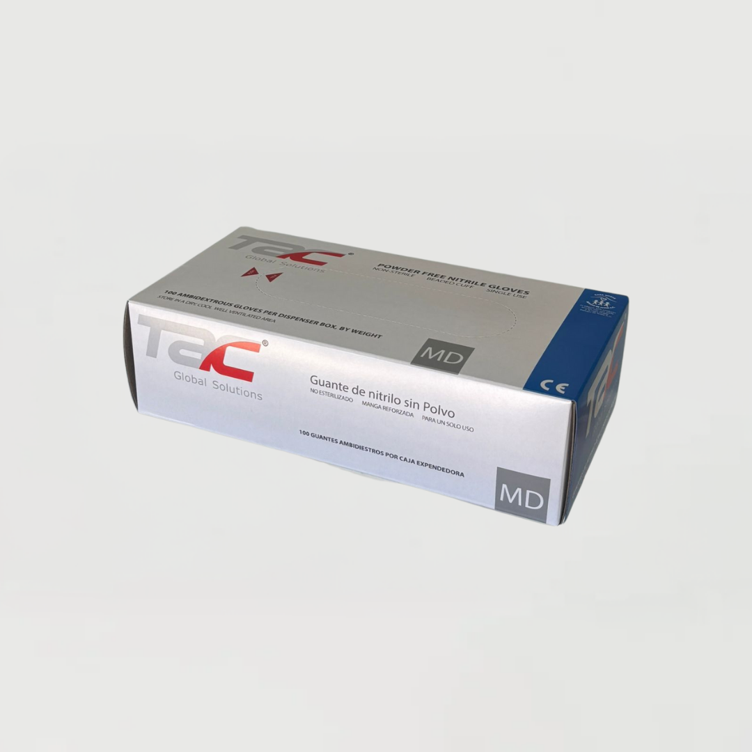 Guantes de nitrilo marca TAC, color azul, caja con 1,000 guantes - Image 4