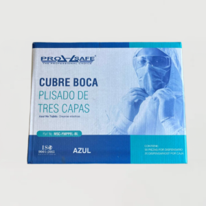 Cubre boca plisado triple capa marca Pro-Safe, caja con 1000 piezas
