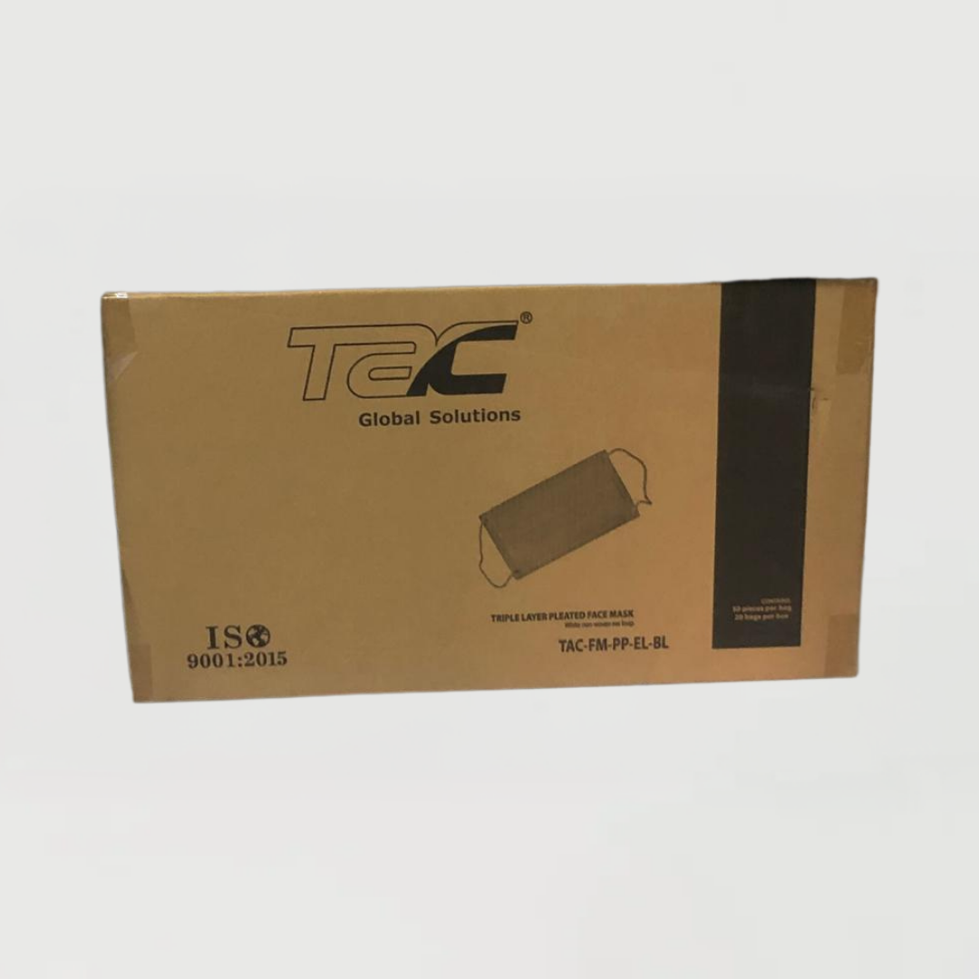 Cubre boca plisado de tres capas, marca TAC